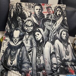 Scary Movies Characters Flannel Fleece Fuzzy Throw Blanket Large 50" X 60"